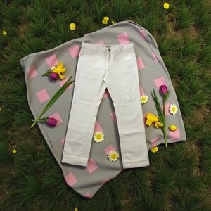 Cabi Jeans Womens Size 10 White‎ Denim Straight Leg Casual Pants